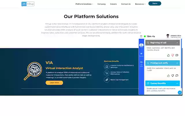 Mihup Realtime Agent Assist  from Chrome web store to be run with OffiDocs Chromium online