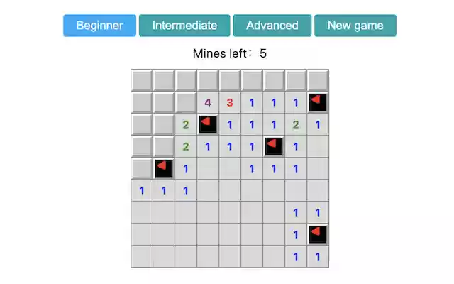 Minesweeper Game  from Chrome web store to be run with OffiDocs Chromium online