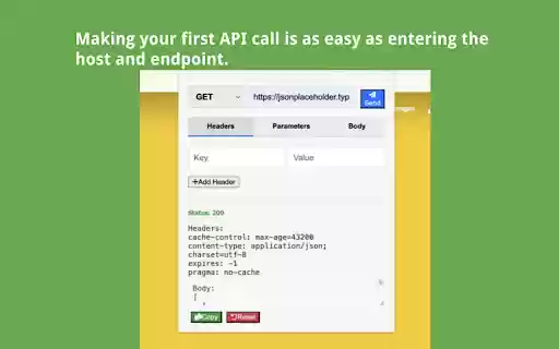 Mini API Test  from Chrome web store to be run with OffiDocs Chromium online