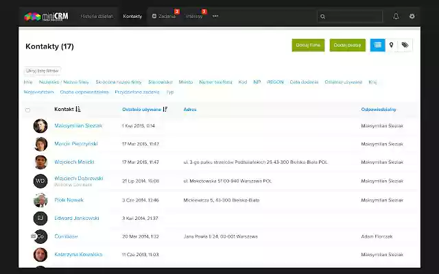 miniCRM Prosty CRM online dla małych firm  from Chrome web store to be run with OffiDocs Chromium online