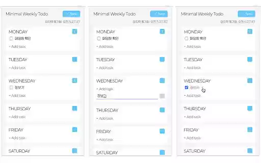 Minimal Weekly Todo  from Chrome web store to be run with OffiDocs Chromium online