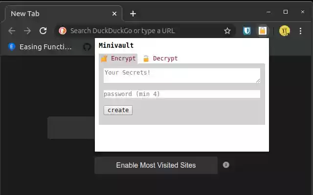Minivault  from Chrome web store to be run with OffiDocs Chromium online