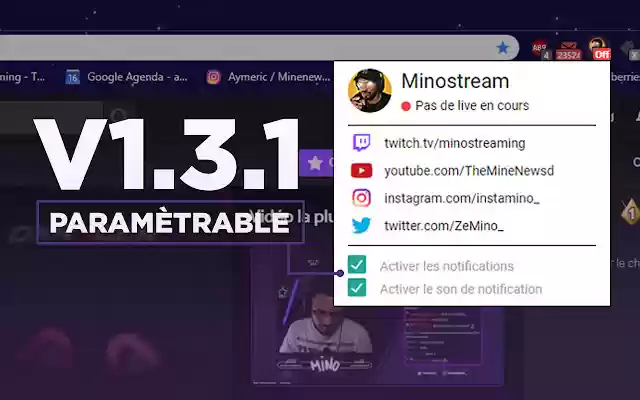 Mino Stream daripada kedai web Chrome untuk dijalankan dengan OffiDocs Chromium dalam talian