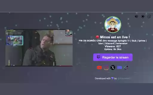 Minos Twitch, Kick  YouTube Notifications  from Chrome web store to be run with OffiDocs Chromium online
