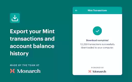 Mint Data Exporter, by Monarch Money from Chrome web store to be run with OffiDocs Chromium online Mint Data Exporter, by Monarch Money from Chrome web store to be run with OffiDocs Chromium online