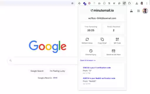MinuteMail.io  from Chrome web store to be run with OffiDocs Chromium online