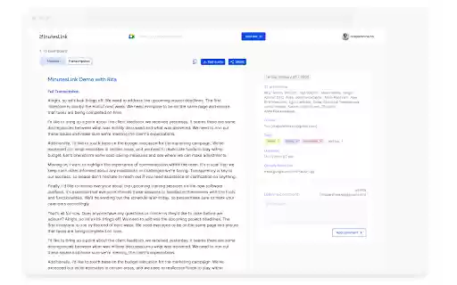 MinutesLink: Record, Transcribe Summarize Meetings from Chrome web store to be run with OffiDocs Chromium online MinutesLink: Record, Transcribe Summarize Meetings from Chrome web store to be run with OffiDocs Chromium online