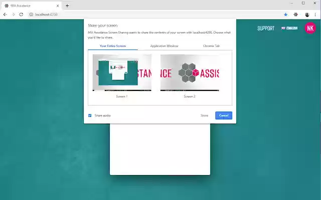 MIX Assistance Screen Sharing from Chrome web store to be run with OffiDocs Chromium online MIX Assistance Screen Sharing from Chrome web store to be run with OffiDocs Chromium online