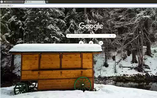 mobile home in a snowy forest  from Chrome web store to be run with OffiDocs Chromium online