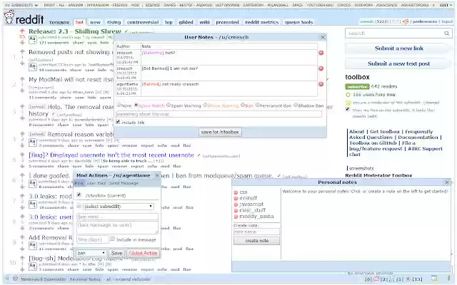 Moderator toolbox for reddit  from Chrome web store to be run with OffiDocs Chromium online