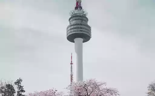 Modern Landmark Amidst Spring Bloom  from Chrome web store to be run with OffiDocs Chromium online