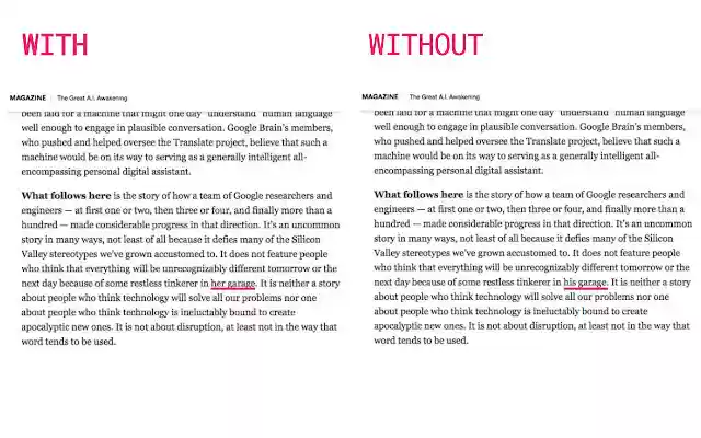 Modify he to she  from Chrome web store to be run with OffiDocs Chromium online