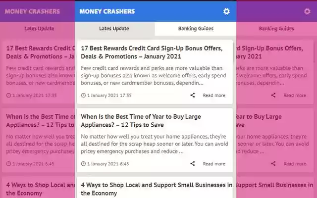 Money Crashers Latest News Update from Chrome web store to be run with OffiDocs Chromium online Money Crashers Latest News Update from Chrome web store to be run with OffiDocs Chromium online