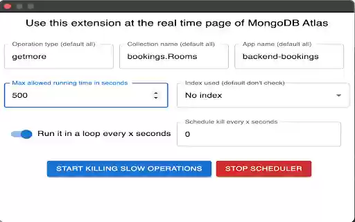MongoDB atlas extension  from Chrome web store to be run with OffiDocs Chromium online