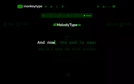 MonkeyType X MelodyType  from Chrome web store to be run with OffiDocs Chromium online