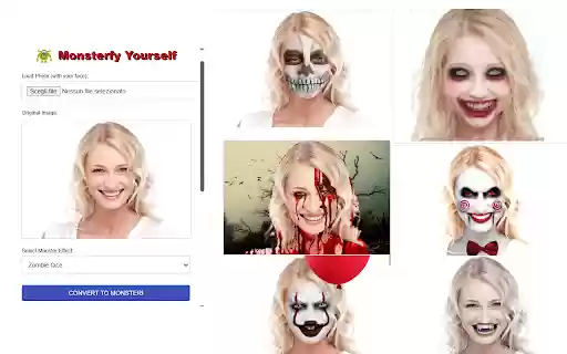 Monsterfy Yourself Monster and Scary face effects  from Chrome web store to be run with OffiDocs Chromium online