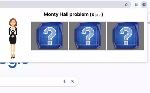 Monty Hall problem Extension  from Chrome web store to be run with OffiDocs Chromium online