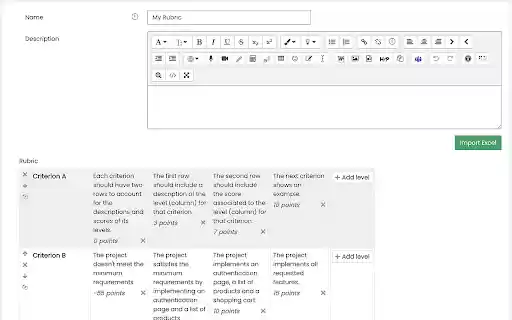 Moodle Rubric Importer  from Chrome web store to be run with OffiDocs Chromium online