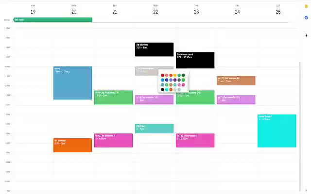More Colors for Calendar!  from Chrome web store to be run with OffiDocs Chromium online
