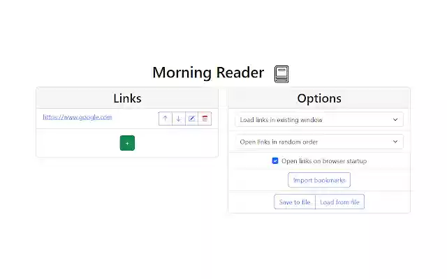 Morning Reader  from Chrome web store to be run with OffiDocs Chromium online