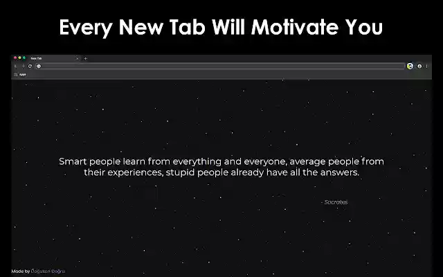 Motivational New Tab  from Chrome web store to be run with OffiDocs Chromium online