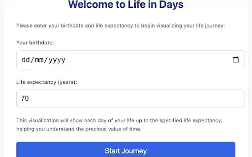 Motivation: Life in Days  from Chrome web store to be run with OffiDocs Chromium online