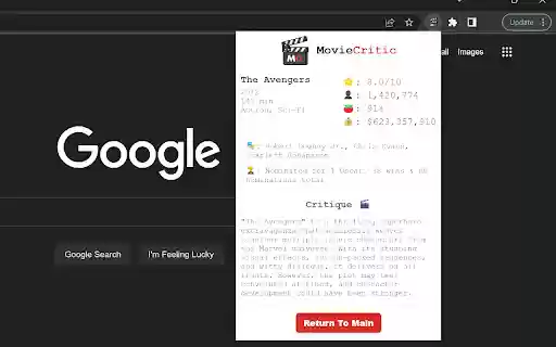 MovieCritic: Movie Statistics on Netflix from Chrome web store to be run with OffiDocs Chromium online MovieCritic: Movie Statistics on Netflix from Chrome web store to be run with OffiDocs Chromium online