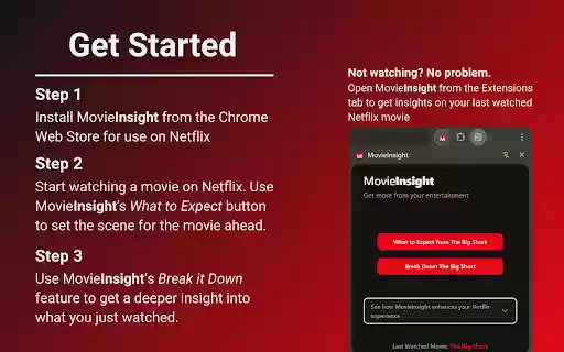 MovieInsight  from Chrome web store to be run with OffiDocs Chromium online