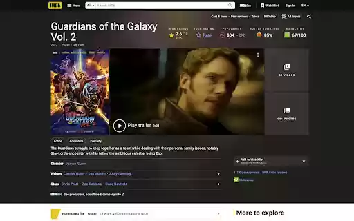Movie Rating  from Chrome web store to be run with OffiDocs Chromium online