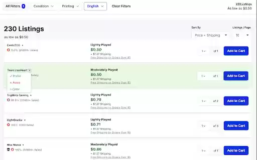 MTGStocks Companion for TCGplayer  from Chrome web store to be run with OffiDocs Chromium online