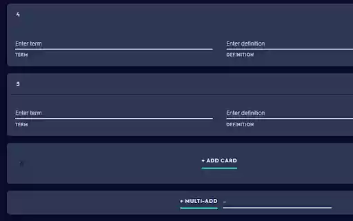 Multi Card Add for Quizlet from Chrome web store to be run with OffiDocs Chromium online Multi Card Add for Quizlet from Chrome web store to be run with OffiDocs Chromium online