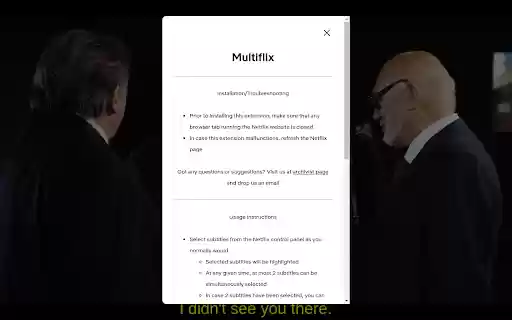 Multiflix  from Chrome web store to be run with OffiDocs Chromium online