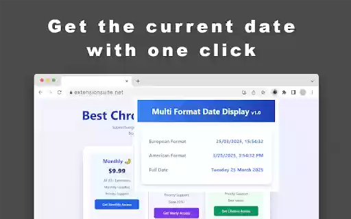 Multi Format Date Display from Chrome web store to be run with OffiDocs Chromium online Multi Format Date Display from Chrome web store to be run with OffiDocs Chromium online