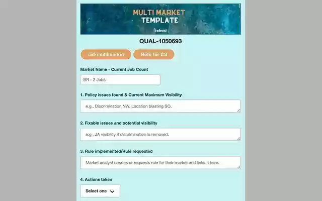 Multi Market Tickets Template  from Chrome web store to be run with OffiDocs Chromium online