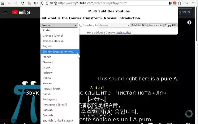 Multi Subsitles for Youtube  from Chrome web store to be run with OffiDocs Chromium online