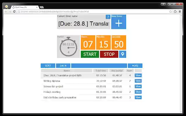 MultiTimer ZN  from Chrome web store to be run with OffiDocs Chromium online