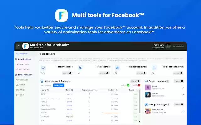 OffiDocs Chromium 온라인에서 실행될 Chrome 웹 스토어의 Facebook™용 멀티 도구