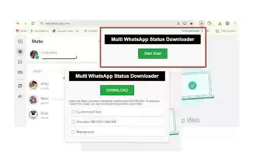 Multi WhatsApp Status Downloader  from Chrome web store to be run with OffiDocs Chromium online