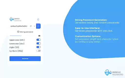 Muscle Password  from Chrome web store to be run with OffiDocs Chromium online