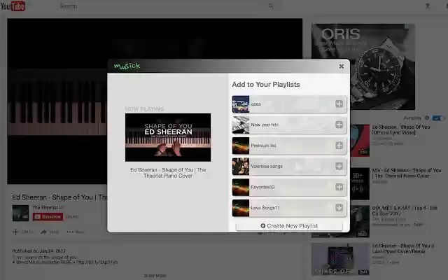 Muusick Playlists  from Chrome web store to be run with OffiDocs Chromium online