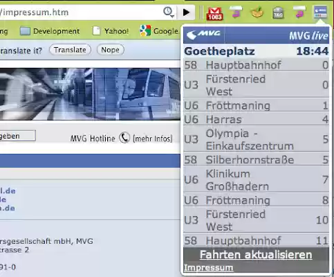 MVG Abfahrtsmonitor  from Chrome web store to be run with OffiDocs Chromium online