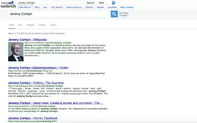 MyAllSearch Search for Chrome  from Chrome web store to be run with OffiDocs Chromium online