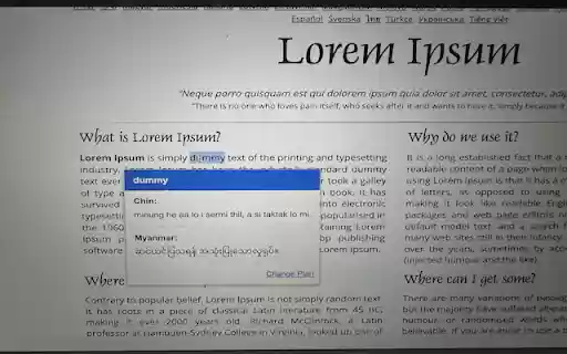 Myanmar Pop up Dictionary  from Chrome web store to be run with OffiDocs Chromium online