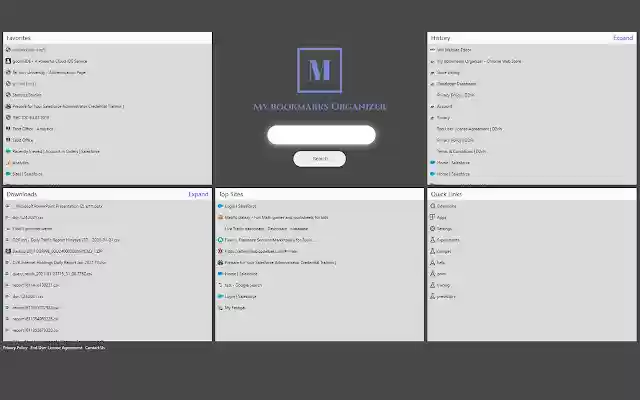 My Bookmarks Organizer  from Chrome web store to be run with OffiDocs Chromium online