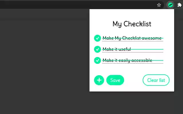 myChecklist  from Chrome web store to be run with OffiDocs Chromium online