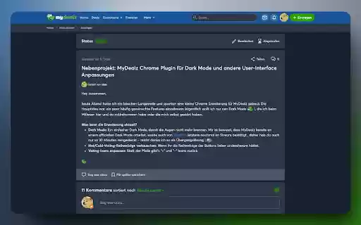 mydealz Glow Up | Dark Mode und weitere Interface Verbesserungen from Chrome web store to be run with OffiDocs Chromium online mydealz Glow Up | Dark Mode und weitere Interface Verbesserungen from Chrome web store to be run with OffiDocs Chromium online
