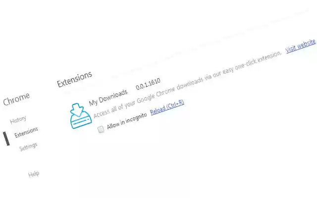 My Downloads  from Chrome web store to be run with OffiDocs Chromium online