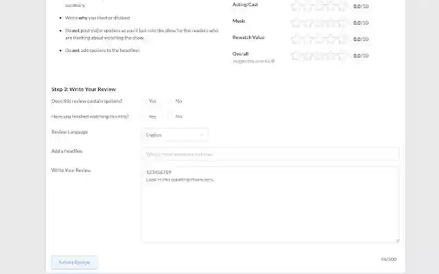 MyDramaList Review Character Counter from Chrome web store to be run with OffiDocs Chromium online MyDramaList Review Character Counter from Chrome web store to be run with OffiDocs Chromium online