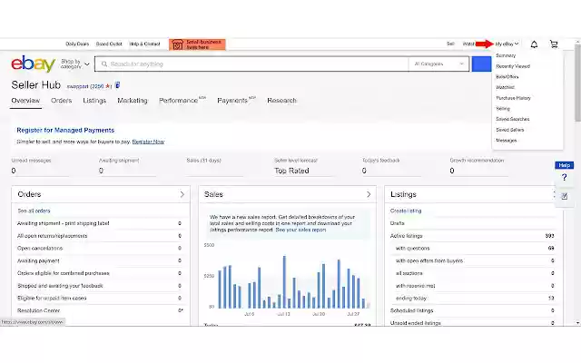 My eBay Opens Seller Hub from Chrome web store to be run with OffiDocs Chromium online My eBay Opens Seller Hub from Chrome web store to be run with OffiDocs Chromium online