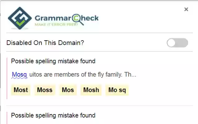 My Grammar Check from Chrome web store to be run with OffiDocs Chromium online My Grammar Check from Chrome web store to be run with OffiDocs Chromium online